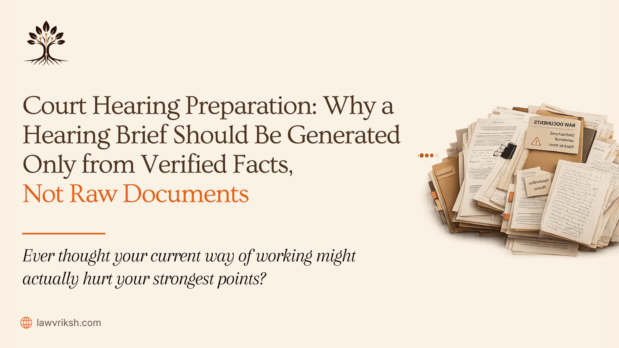 Court Hearing Preparation: Why a Hearing Brief Should Be Generated Only from Verified Facts, Not Raw Documents featured image